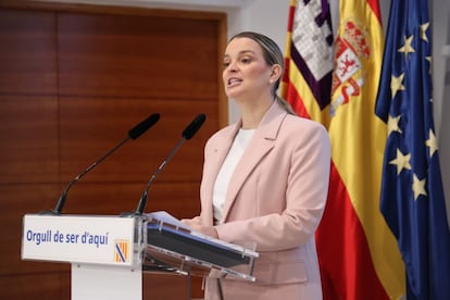 La presidenta del Govern, Marga Prohens, este viernes en rueda de prensa.