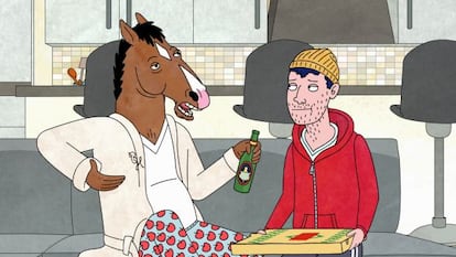 BoJack y Todd, los personajes a los que ponen voz Will Arnett y Aaron Paul en 'BoJack Horseman'.