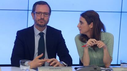 Javier Maroto y Andrea Levy durante la reunión del Comité Ejecutivo Nacional del PP.