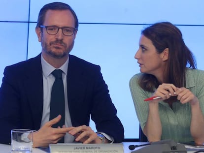 Javier Maroto y Andrea Levy durante la reunión del Comité Ejecutivo Nacional del PP.