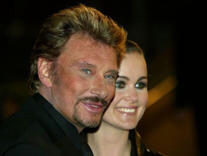 Johnny Hallyday junto a su esposa Laetitia, en una foto de archivo