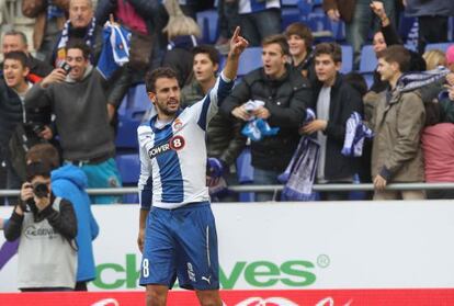 Stuani celebra su gol contra el Granada.