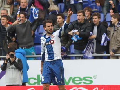 Stuani celebra su gol contra el Granada. 