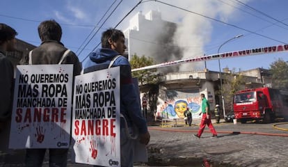 Incendio en el taller textil clandestino en Buenos Aires.