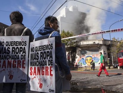 Incendio en el taller textil clandestino en Buenos Aires.