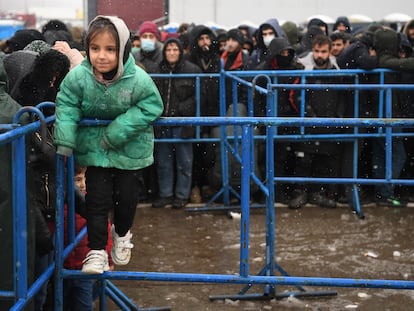 Migrantes en la frontera entre Bielorrusia y Polonia el pasado 12 de diciembre.