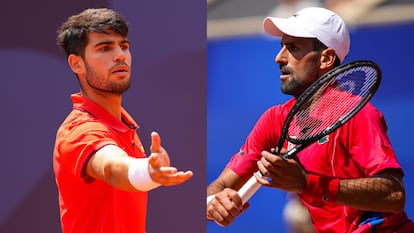 Alcaraz y Djokovic, en los Juegos de París.