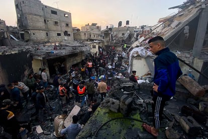 Al Sabura, an area of Rafah in the southern Gaza Strip, after shelling by Israeli forces.