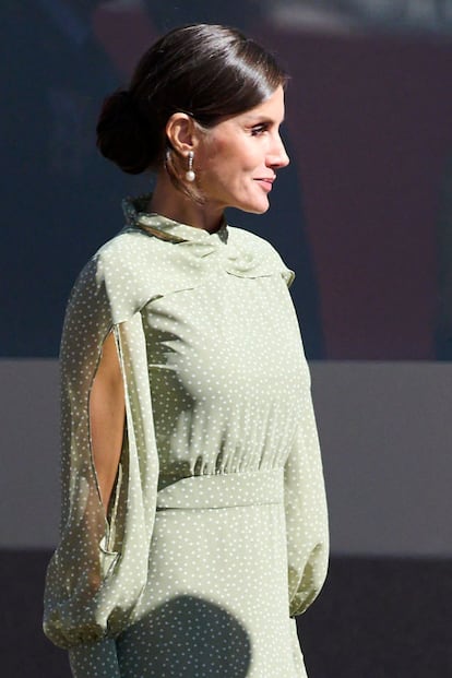 La reina Letizia en el desfile de las Fuerzas Armadas.