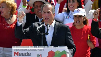 Jos&eacute; Antonio Meade durante la Convenci&oacute;n Nacional de Delegados del PRI.