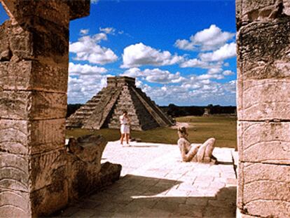 Las ruinas de Chichen Itzá, en Yucatán, una de las zonas que se promueven en el <b><i>stand</b></i> de México, en el pabellón número 6 de Fitur.