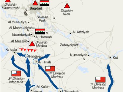 Los combates en Nayaf y Nasiriya obstaculizan el avance de la coalición hacia Bagdad