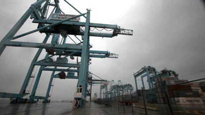 Grúas de APM Terminals en Algeciras, perteneciente al grupo Maersk.