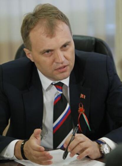 El presidente del Transdniéster, Yevgueni Shevchuk, durante una entrevista el pasado 31 de agosto.