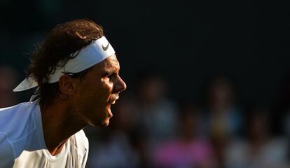 Nadal, durante el partido en Londres contra Brown.