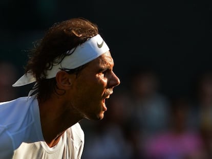 Nadal, durante el partido en Londres contra Brown.