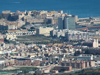 Vista de Melilla desde la ladera del monte Gurugú.