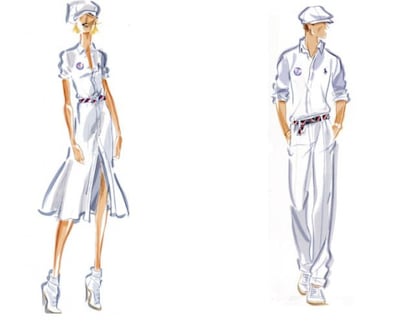 Bocetos de Ralph Lauren para el uniforme de Estados Unidos.
