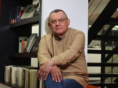 El escritor Horacio Castellanos Moya, retratado en Madrid la semana pasada.