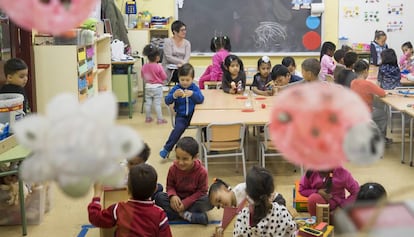 Una classe a l'escola Joaquim Ruyra, divendres passat.