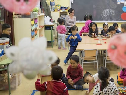 Una classe de l'escola Joaquim Ruyra.