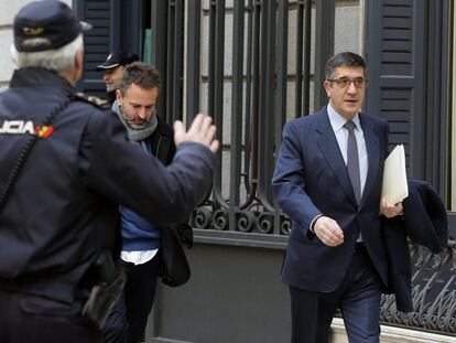 El presidente del Congreso de los Diputados, Patxi López, a su llegada al Palacio de las Cortes el pasado 2 de marzo.