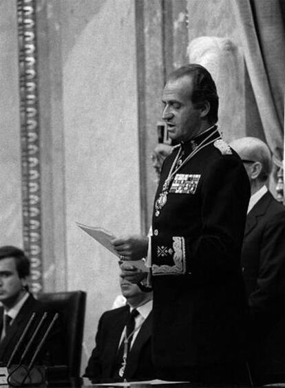 El rey Juan Carlos, en la apertura de legislatura de 1986.