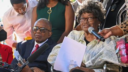 Claudette Colvin, 82 años, durante una rueda de prensa en octubre de 2021.