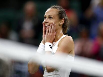Rybarikova celebra su victoria ante Vandeweghe en cuartos.