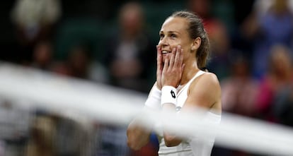 Rybarikova celebra su victoria ante Vandeweghe en cuartos.