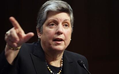 Janet Napolitano testifica ante el Comité de Asuntos Judiciales del Senado.