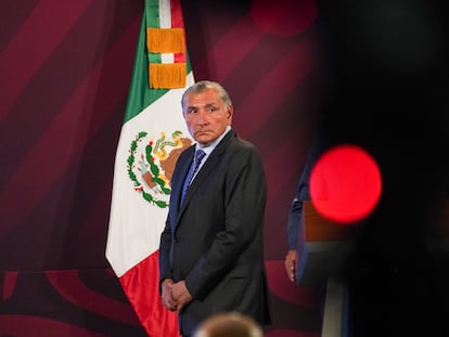 Adán Augusto López, durante la conferencia mañanera de este miércoles.