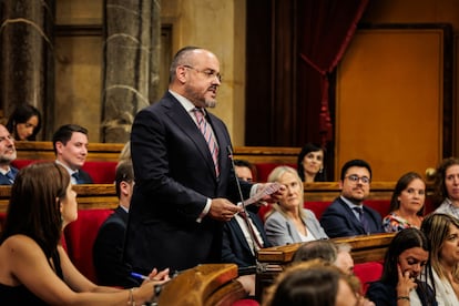Un momento de la intervención del popular Alejandro Fernández. / Sergi Ramos (Parlament)