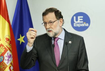 Mariano Rajoy a la cimera dels 27.
