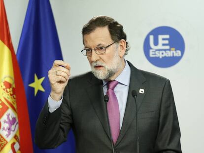 Mariano Rajoy a la cimera dels 27. 