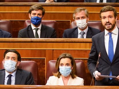 Casado, en su intervención del miércoles en el Congreso de los Diputados.