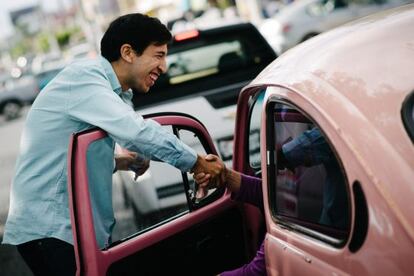 El candidato Pedro Kumamoto, durante su campaña.