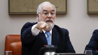 Arias Cañete, durante su comparecencia en el Congreso.