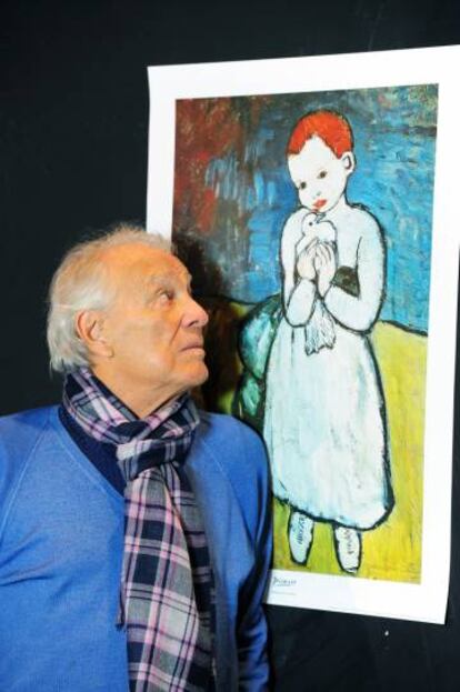 Giorgio Albertazzi, en 2011, en un momento de &#039;Cercando Picasso&#039; (Buscando a Picasso). 
