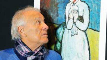 Giorgio Albertazzi, en 2011, en un momento de &#039;Cercando Picasso&#039; (Buscando a Picasso). 