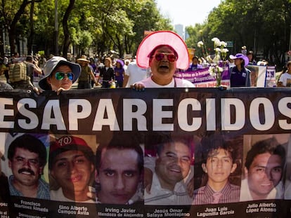 Manifestación de familiares de desaparecidos, en México el pasado mes de mayo.  