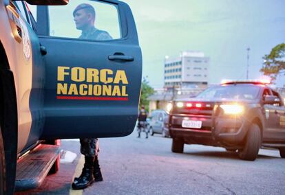 Membro da Força Nacional em Fortaleza no dia 21.