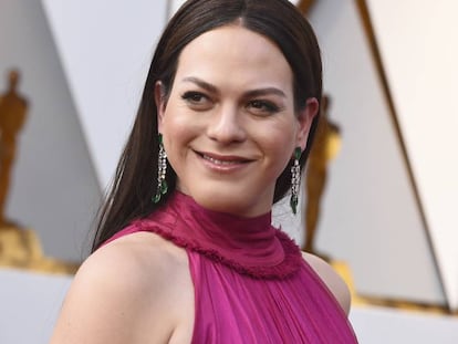 La actriz Daniela Vega en los Oscar 2018.