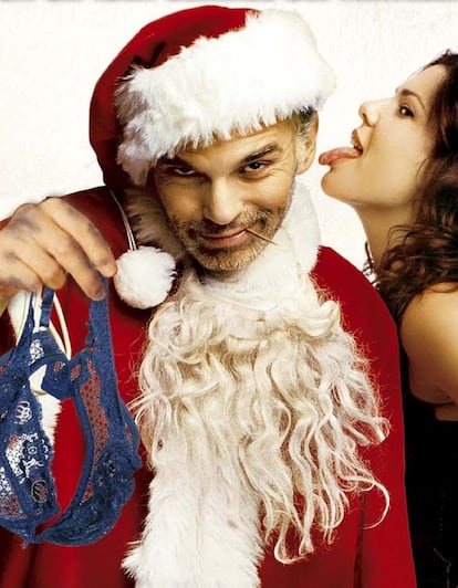 Bad Santa (TerryZwigoff, 2003)

	Para los que quieran huir de discursos de buenas intenciones y disfruten con un poco de humor negro, Bad Santa será su película de las Navidades. Billy Bob Thornton interpreta a Willie, un ladrón alcohólico y adicto a las mujeres que se viste de Santa Claus para robar centros comerciales.