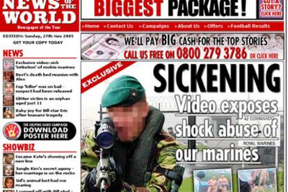 Portada de la edición en Internet de 'News of the world'.