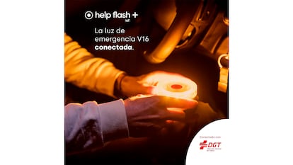 Baliza V16 sobre fondo blanco.