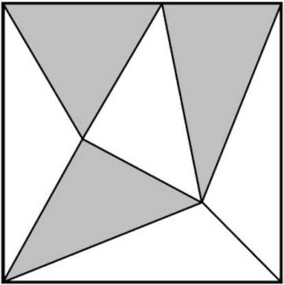 Una "casi-triangulación" impar de un cuadrado