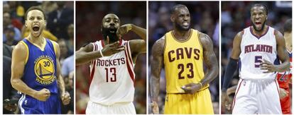 Curry, Harden, LeBron y Carroll.