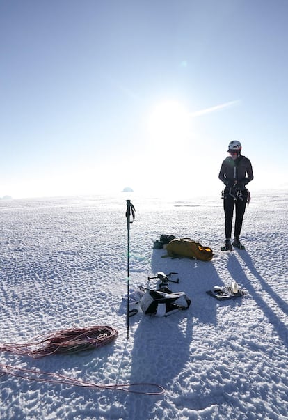 Jornet, este viernes en el Mont Blanc, en una imagen cedida por el alpinista.