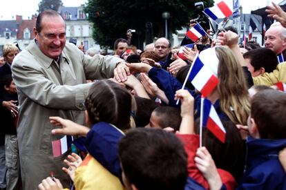 Jacques Chirac en Saint-Amand Montrond near Bourges ( Francia), el 5 de octubre de 2000. 